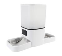 Asixxsix Alimentador Automático de Gatos WiFi, Alimentador Automático de Mascotas 6L con Control Remoto de Aplicaciones, Dispensador de Alimentos para Gatos Cronometrados para Gatos y