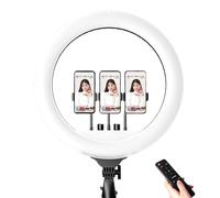 Asixxsix Anillo de Luz LED de 18 Pulgadas, Kit de Luz de Video LED de 3200K-5500K con Control Remoto y Soporte para Teléfono, Iluminación Continua de Estudio para Fotografía y