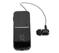 Asixxsix Auricular, Auricular Inalámbrico de un Oído con Cable Elástico de hasta 31 Cm para Conducir en Bicicleta Llamadas Claras Música 50 Horas de Tiempo de Uso (BLACK)