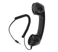 Asixxsix Auricular de Teléfono Retro, a Prueba de Radiación Receptor de Teléfono Celular de 3,5 Mm Micrófono Altavoz Auriculares de Teléfono Retro Vintage para Computadoras de Teléfonos (Negro)