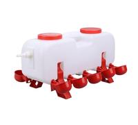 Asixxsix Bebedero Automático para Pollos, 10 L, con 10 Bebederos, Dispensador de Agua Autorrellenable para Patos, Codornices, Pavos, Gansos y gallineros. (L)