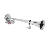 Asixxsix Bocina de Aire de Trompeta Eléctrica, 12 V/24 V, Bocina de Trompeta única Marina para Barco, Aleación de Zinc, Chapado en Cromo, Trompetas de 135DB, Bocina de Tren Eléctrica Marina