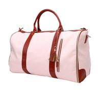 Asixxsix Bolsa de Prenda de Viaje de Cuero PU, Carry On Duffle Bag 2 en 1 Bolsas de Traje con Compartimento de Zapato para Hombres Mujeres Negocios de Fin de Semana Viajes (Beige)