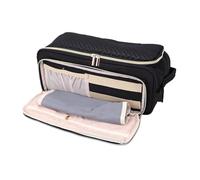 Asixxsix Bolsa de Viaje para Herramientas para el Cabello, Gran Capacidad con Divisor Acolchado y Tapete a Prueba de Calor, 6 Bandas Elásticas, 2 Bolsillos con Cremallera, Organizador