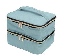 Asixxsix Bolsa Organizadora de Esmalte de Uñas, Capacidad para 30 Botellas, Lámpara de Uñas, Estuche de Almacenamiento de 2 Capas con Divisores Extraíbles, Bandas Elásticas para