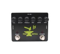 Asixxsix Boost Top Metal Guitar Pedal, Heavy Metal Distortion Stompbox con un Enfoque Medio EQ de 3 Bandas para los Efectos de Guitarra Eléctricos de Amplio de