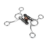 Asixxsix Broca de Mordaza de Acero Inoxidable con Incrustaciones de Cobre, para Ayudas Direccionales Ligeras y Fáciles, Broca de Filete con Anilla en D para Masticar Caballos,2