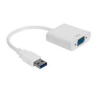 Asixxsix Cable Adaptador USB3.0 a VGA HD 1080P para PC Portátil 10, Amplía el Espacio de Trabajo para MonitorproyectorTV, Material ABS (White)