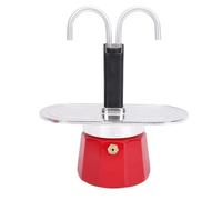 Asixxsix Cafetera Moka, 2 Tazas 100ml Cafetera Espresso Cafe tera de Aleación de Aluminio de Doble Cabeza para Estufa, para Café en Casa, Portátil, Fácil de Limpiar