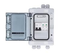 Asixxsix Caja combinadora fotovoltaica, caja combinada solar IP65 con disyuntor de circuito de 40 A DC1000 V, interruptor de desconexión solar para sistema de panel solar fuera de la red