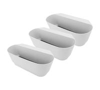 Asixxsix Caja de Plantador de Barandilla, Macetas de Flores Colgantes Rectangulares de 3 Paquetes para Jardín de Porche de Ventana de Balcón, con Agujeros de Drenaje y Gancho (White)
