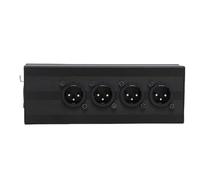 Asixxsix Caja Divisora XLR, Divisor de XLR 1 Hembra a 4 Macho de 3 Pines con Chasis de Aleación de Aluminio y Contactos Chapados en Oro, para Escenario de PA de Micrófono Mezclador
