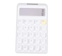 Asixxsix Calculadora de Escritorio, Calculadora Solar de 12 Dígitos, 6.5 * 4.05 Pulgadas Portables Grandes Transparentes Clear Functions Basic Math Functulator for Office Home School (White)