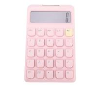 Asixxsix Calculadora de Escritorio, Calculadora Solar de 12 Dígitos, 6.5 * 4.05 Pulgadas Portables Grandes Transparentes Clear Functions Basic Math Functulator for Office Home School (Pink)