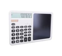 Asixxsix Calculadora de Escritorio de 12 Dígitos con Panel de Escritura de 7 Pulgadas, Herramienta de Matemáticas con Batería Solar de Doble Potencia, Portátil para Oficina, Escuela (White)