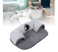 Asixxsix Cama de túnel de Gato en Forma de U, 2 en 1 Jugar y Descansar Gato Juguetes Cueva con Alfombra de Peluche Desmontable Lavable, para Gatos de Interior Gatitos, 29.53x21.65in (Talla pequeña)