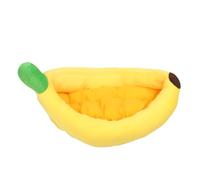 Asixxsix Cama para Mascotas Banana, Material de Felpa Largo Ultra Suave, Diseño de Cueva para un Ambiente y Cálido para Dormir, con Nido de Sueño Seguro para Gatos y Perros Pequeños, Suministros (S)