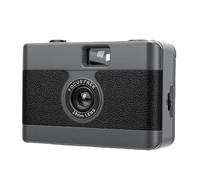 Asixxsix Cámara de Película de 35 Mm, Cámara Reutilizable de Estilo Vintage con Flash Incorporado y Lente de 28 Mm F/8, Enfoque Manual, de Película Vintage para Fotografía de (Black)