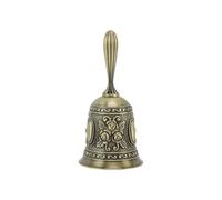 Asixxsix Campana de mano, Aleación de zinc alto sonido campana de ritmo vintage con manija antideslizante, Diseño retro elegante, para boda oración cena celebración escuela de yoga (Oro de patrón