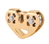 Asixxsix Carro de Polea para Tirolesa de 30 KN, Rodamientos Dobles de Acero Inoxidable de Aleación de Aluminio, con Rodamientos de Bolas Sellados para Rescate, Escalada, Transporte