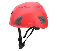 Asixxsix Casco de Escalada en Roca, Casco de Seguridad para Montañismo con Capa Amortiguadora PP EPP Liviano, de Tamaño Ajustable con Forro Interior Extraíble para Senderismo, Espeleología y (Rojo)