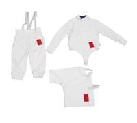 Asixxsix CE350N Traje de Uniforme Deportivo de Esgrima, Chaqueta de Tela Ripstop a Prueba de Pinchazos, Conjunto de Chaleco con Puños de Escote Ajustables para Entrenamiento de Sable de (48)