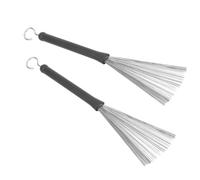 Asixxsix Cepillo de Tambor de Alambre de Acero Inoxidable, Baqueta Retráctil para Tambores de Jazz, 2 Piezas de Accesorios de Percusión de Goma para Sonido Natural, Aplicable para Bateristas y