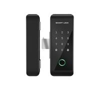 Asixxsix Cerraduras Inteligentes Para Puertas De Cristal, Cerraduras Biométricas 4 En 1 Con Wifi, Huella Dactilar Y Entrada Sin Llave Con Tarjeta Ic Contraseña Llaves, Sin Taladrar