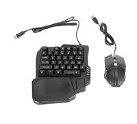 Asixxsix Combo de Teclado y Mouse de Juego con una Mano, 4 en 1 Paquete Combinado de Juegos Móviles con Controlador de Gamepad Móvil y Convertidor de Mouse, Soporte de Teléfono