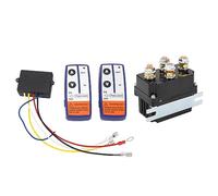 Asixxsix Contactor de relé solenoide para cabrestante de 12 V y 250 A, kit de control remoto inalámbrico para cabrestante con 2 controles remotos, para camión, ATV y motonieve.