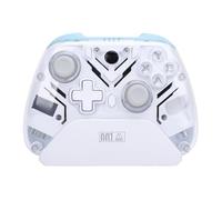 Asixxsix Controlador de PC, Controlador de Juego Inalámbrico 2.4G con Disparador Hall y Turbo Burst, Controlador de Juego BT Multifuncional con Luz RGB para Interruptor para Android (WHITE)