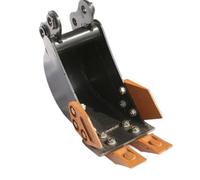 Asixxsix Cuchara para miniexcavadora, accesorio para excavadora con dientes de acero aleado y capacidad de excavación de hasta 2 toneladas, para excavación de zanjas.
