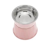 Asixxsix Cuencos para Gatos para Comida y Agua, Cuenco Antideslizante de Acero Inoxidable para Comida para Gatos, Fondo Elevado de 14 Cm, Platón para Pequeños, Cachorros, (Pink 【Tazón Doble Alto】)
