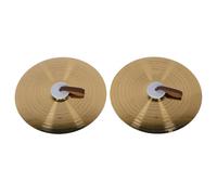 Asixxsix Cymbal Manual de 16 Pulgadas, Instrumento de Percusión de Aleación de Alta Dureza con Correas para los Dedos para la Interpretación de la Banda, Platillos de Manos