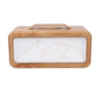 Asixxsix Difusor de Aceites Esenciales de 600 Ml, Tres Ajustes de Luz Humidificador de Escritorio con Doble Pulverización USB y Diseño de Montaña Humidificador de Aromaterapia (Grano de madera