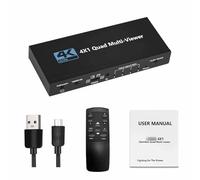 Asixxsix Divisor HDMI 4K 4 en 1 Salida, Conmutador de Pantalla de Señal con Control Remoto, Divisor HDMI Delgado 4K@30Hz 1x4 para TV PC, Reproductor de DVD, Consolas de Juegos,