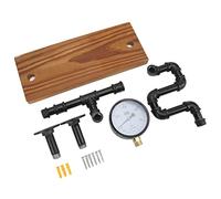 Asixxsix Estante Montado en la Pared, Diseño Industrial Retro, Estabilidad Resistente, Estantes de Pared Rústicos con Dial Decorativo de Medidor de Agua para Baño, Dormitorio, Lavandería, Oficina,