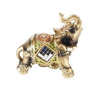Asixxsix Estatua de Elefante Chino Feng Shui para Suerte y Fortuna, Bonito Diseño con Trajes Ceremoniales, Material de Resina No Tóxico, Gran Decoración del Hogar (tamaño pequeño Verde)