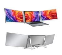 Asixxsix Extensor de Pantalla portátil con Soporte, Monitor Triple portátil de Pantalla de 15,6 Pulgadas Extensor de Pantalla Ajustable 1080P para Ordenadores portátiles de 12-18,5
