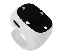 Asixxsix Fingertip Bluetooth Remote Control, 90mA Batería Anillo de Desplazamiento a Distancia Page Turner, Fingertip Wireless Bluetooth Remote Control for Camera Phone Tablet (White)
