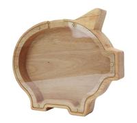 Asixxsix Hucha de Animales, Caja de Madera Personalizada con Tarro de Ahorro Transparente para Niños, Niñas, Adultos, Cumpleaños, Navidad, Pascua, Regalo de Acción de Gracias (Cerdo)