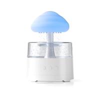 Asixxsix Humidificador de lluvia nube, Difusor de aromaterapia de 7 modos de luz led de color con batería de 1800mAh y sonidos de lluvia calmantes para Sala de estar Dormitorio Oficina