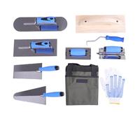 Asixxsix Juego de Herramientas Manuales para Mampostería, Kit de Paleta de Concreto de 10 Piezas con Paleta de Acabado y Piscina, Flotador de Madera, Bordeadora y Ranuradora de Concreto