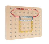 Asixxsix Juguetes de Aprendizaje con Gráficos de Geotablero de Madera Montessori para Niños Pequeños, Creación de Formas 2D, Interacción entre e Hijos, Material Duradero de Tilo