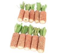 Asixxsix Juguetes para Masticar Conejos para Dientes, 10 Piezas de Juguetes para Hámster en Forma de Zanahoria, Divertido Juguete de Mazorca de Maíz para Hámster, Material Seguro (Verde