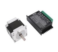 Asixxsix Kit de Controlador de Motor Paso a Paso, 32 Subdivisiones 6 Modos Controlador a TB6600, Motor a Nema23 con Eje de 8 Mm 2.8A 126N Cm Torsión de Sujeción para Máquina de Grabado CNC Impresora