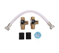 Asixxsix Kit de derivación para calentador de agua de autocaravana | Válvula de latón NPT de 1/2 pulgada, conexión permanente para la bomba, inyección de anticongelante para invernaje,