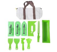 Asixxsix Kit de Llana de Plástico, Juego de Herramientas con Ergonómico Ligero, Bolsa de Almacenamiento, Llanas Redondas y Cuadradas de Punta, para Acabado de Paredes