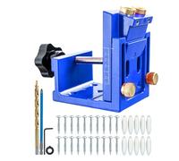 Asixxsix Kit de Plantilla para Orificios de Bolsillo, Ajustable para Espesor de Madera y ángulos de 15 Grados, Guía de Taladro para Orificios de Bolsillo, Plantilla de Tornillo de ángulo Ajustable