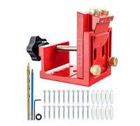 Asixxsix Kit de Plantilla para Orificios de Bolsillo, Ajustable para Espesor de Madera y ángulos de 15 Grados, Guía de Taladro para Orificios de Bolsillo, Plantilla de Tornillo de ángulo Ajustable